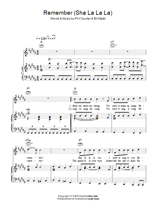 Bay City Rollers Remember (Sha La La La La) Sheet Music