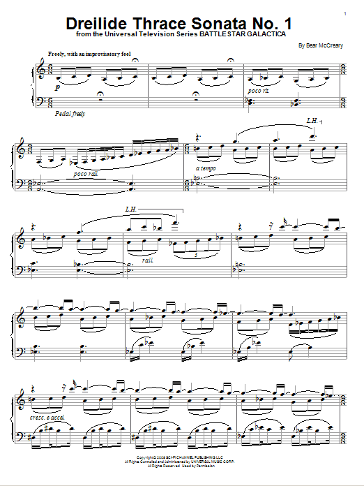 Bear McCreary Dreilide Thrace Sonata No. 1 Sheet Music
