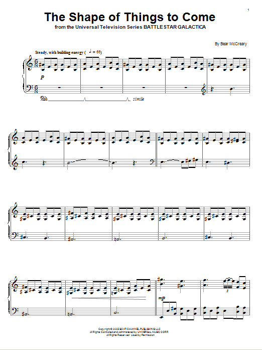 Bear McCreary The Shape Of Things To Come Sheet Music
