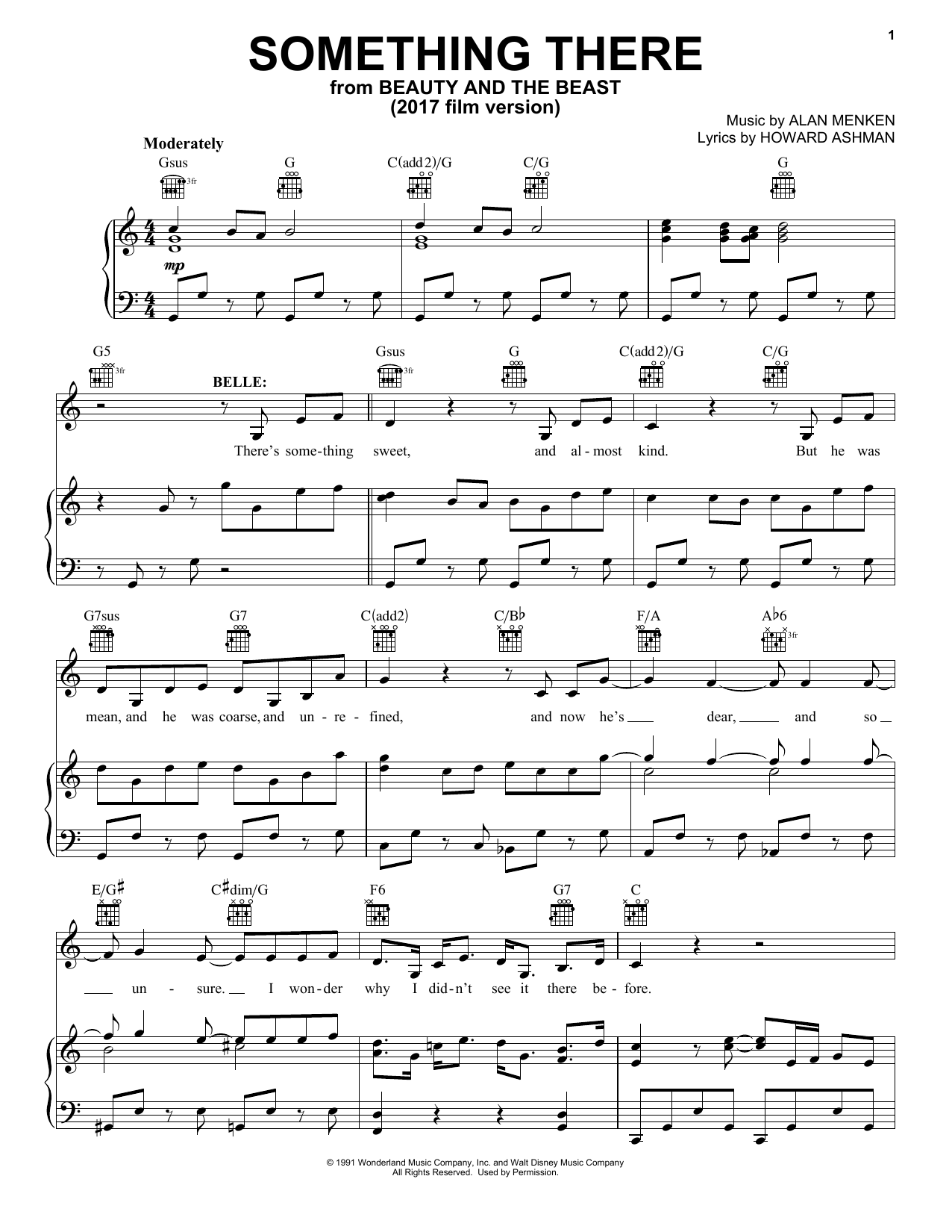 Beauty and the Beast Cast Something There (from Beauty And The Beast) (2017) Sheet Music