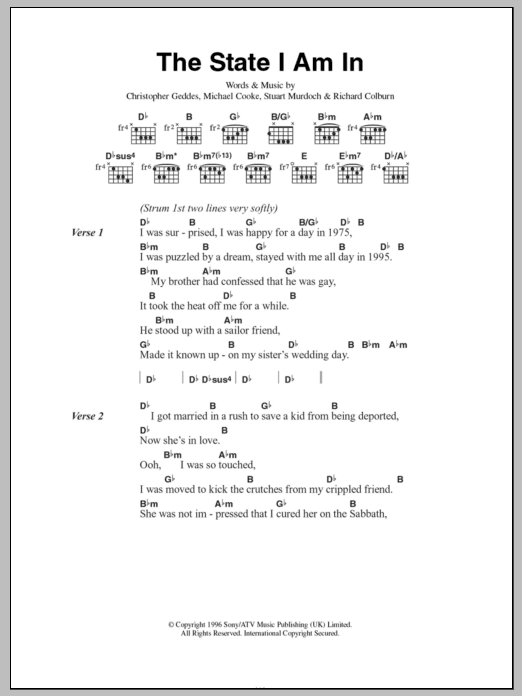 Belle & Sebastian The State I Am In Sheet Music