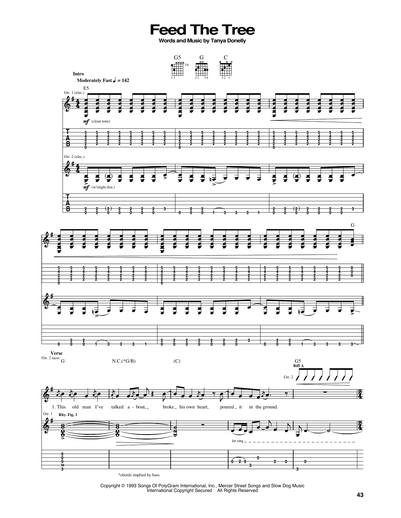 Belly Feed The Tree Sheet Music