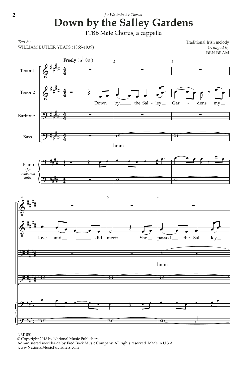 Ben Bram Down By The Salley Gardens Sheet Music