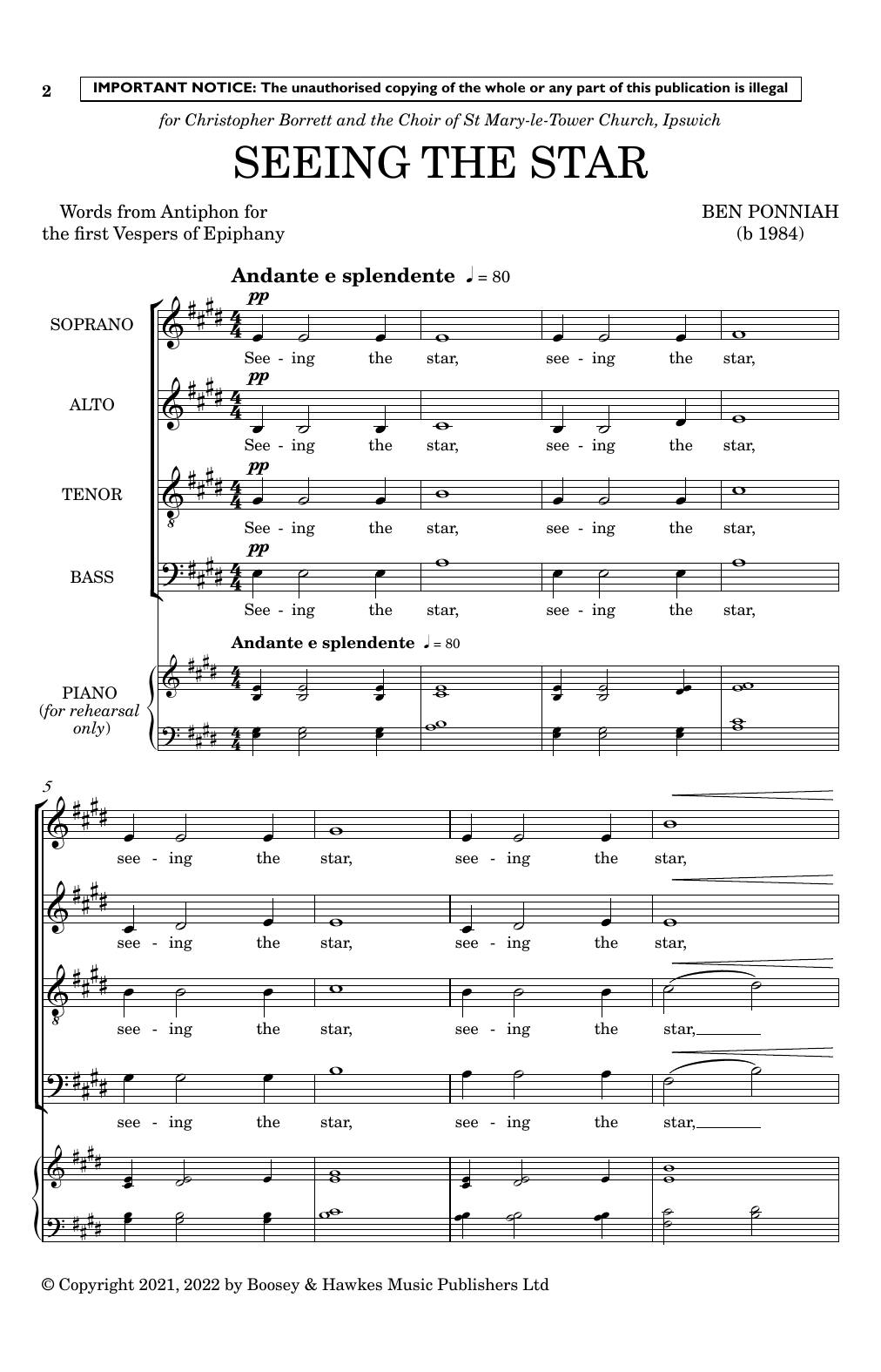 Ben Ponniah Seeing The Star Sheet Music