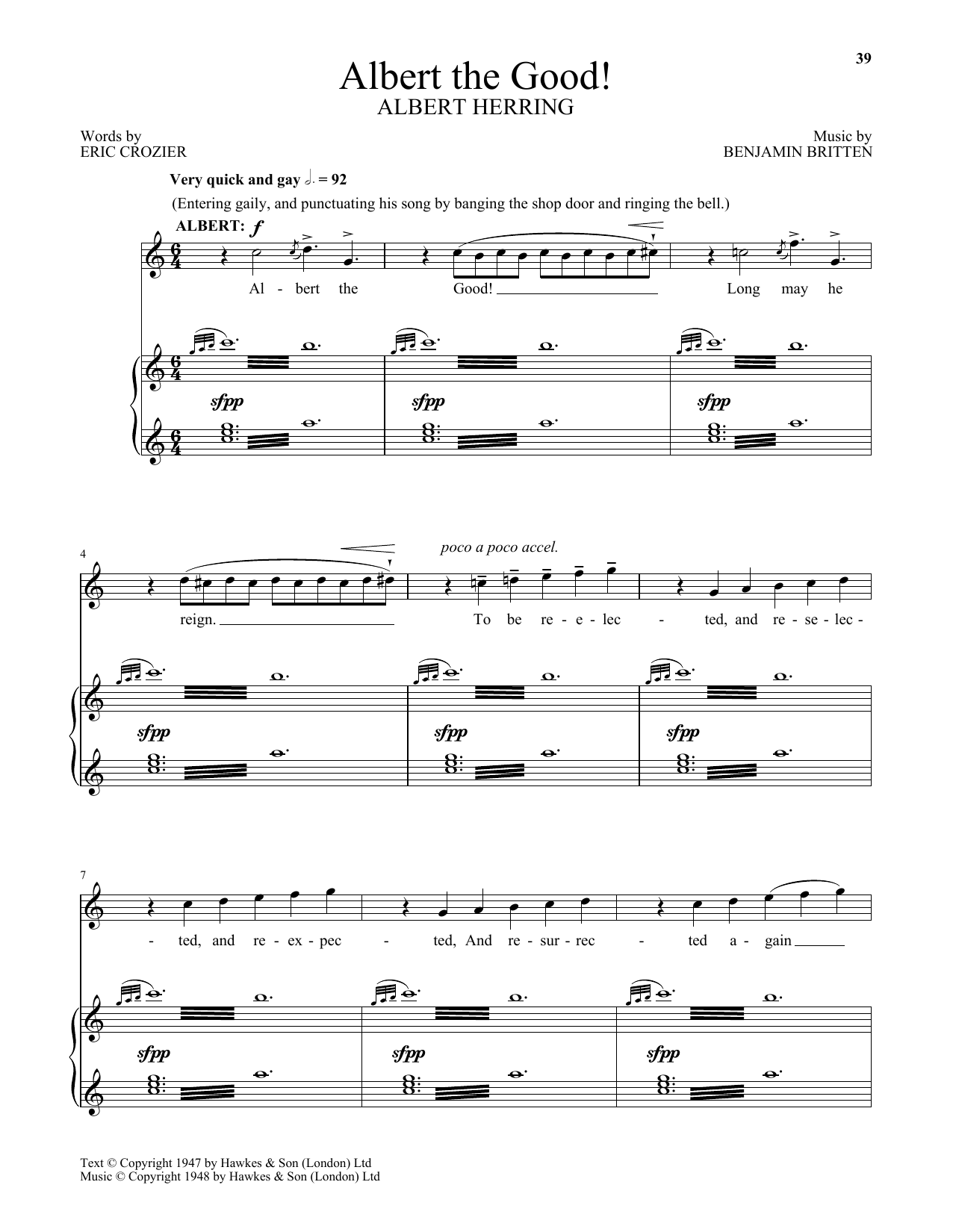 Benjamin Britten Albert The Good! Sheet Music