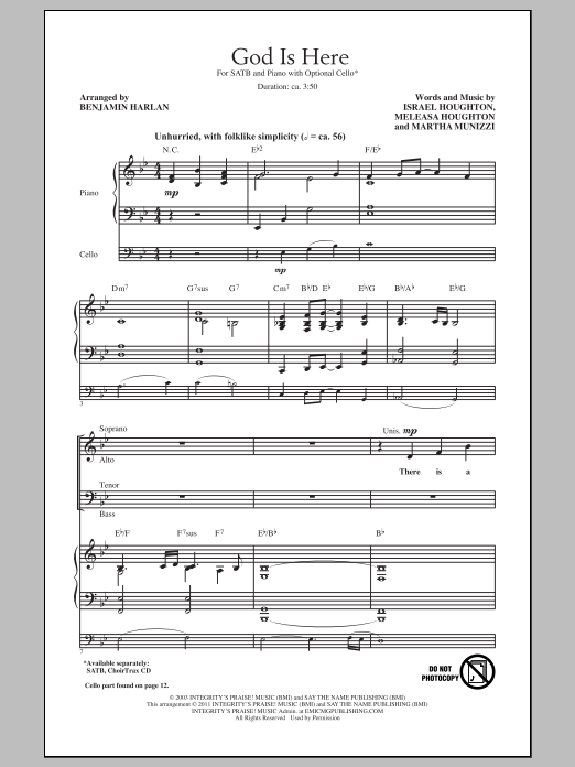 Benjamin Harlan God Is Here Sheet Music