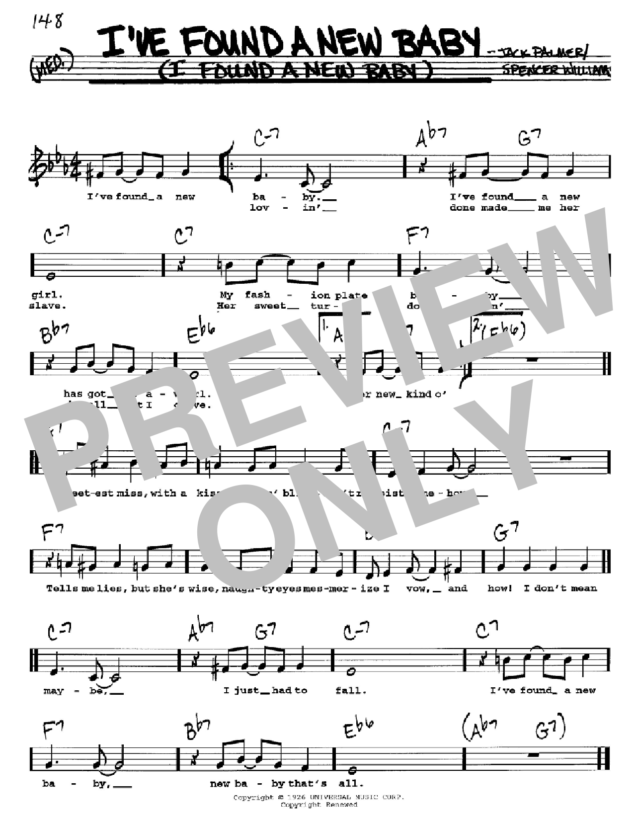 Benny Goodman I've Found A New Baby (I Found A New Baby) Sheet Music