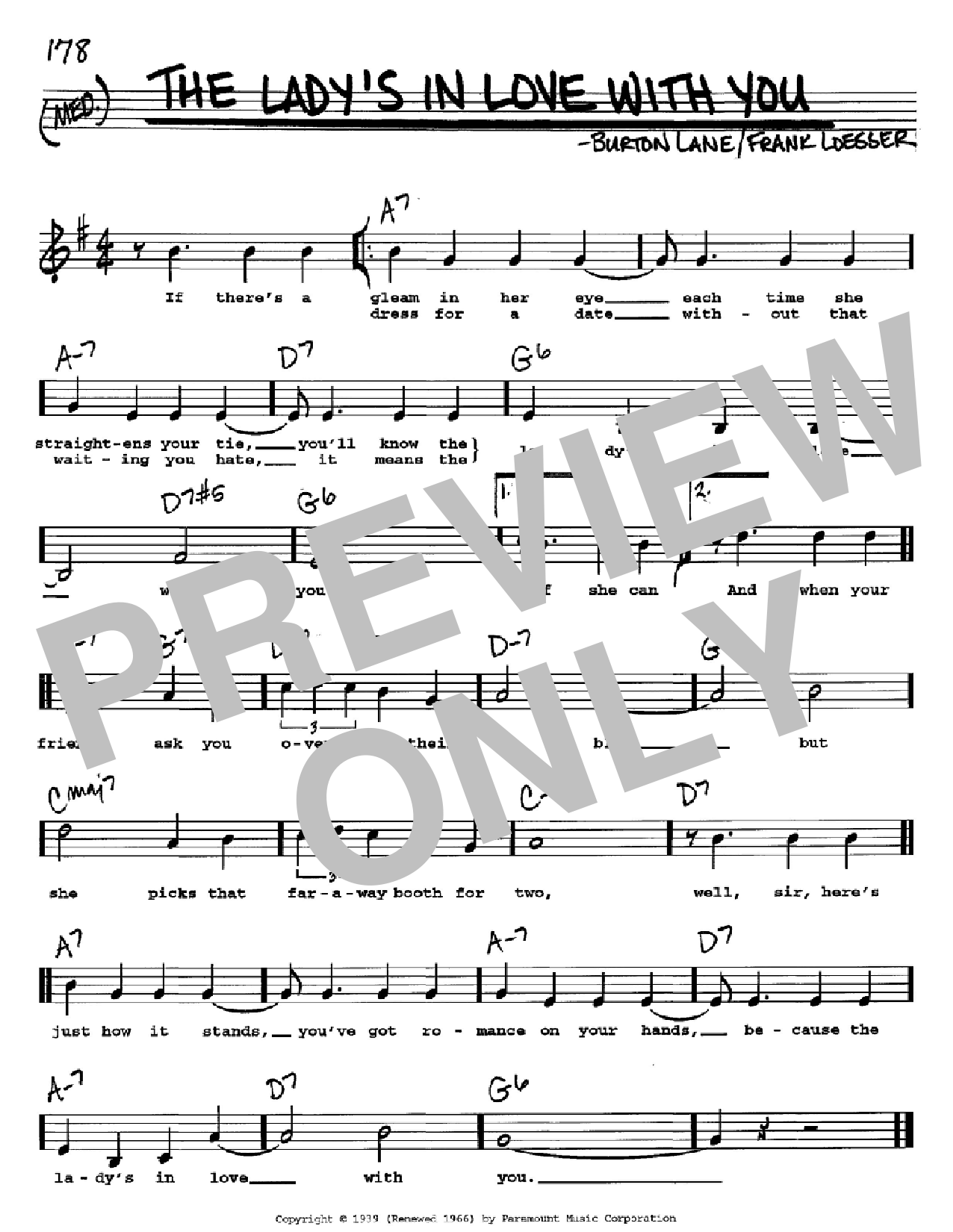 Benny Goodman The Lady's In Love With You Sheet Music