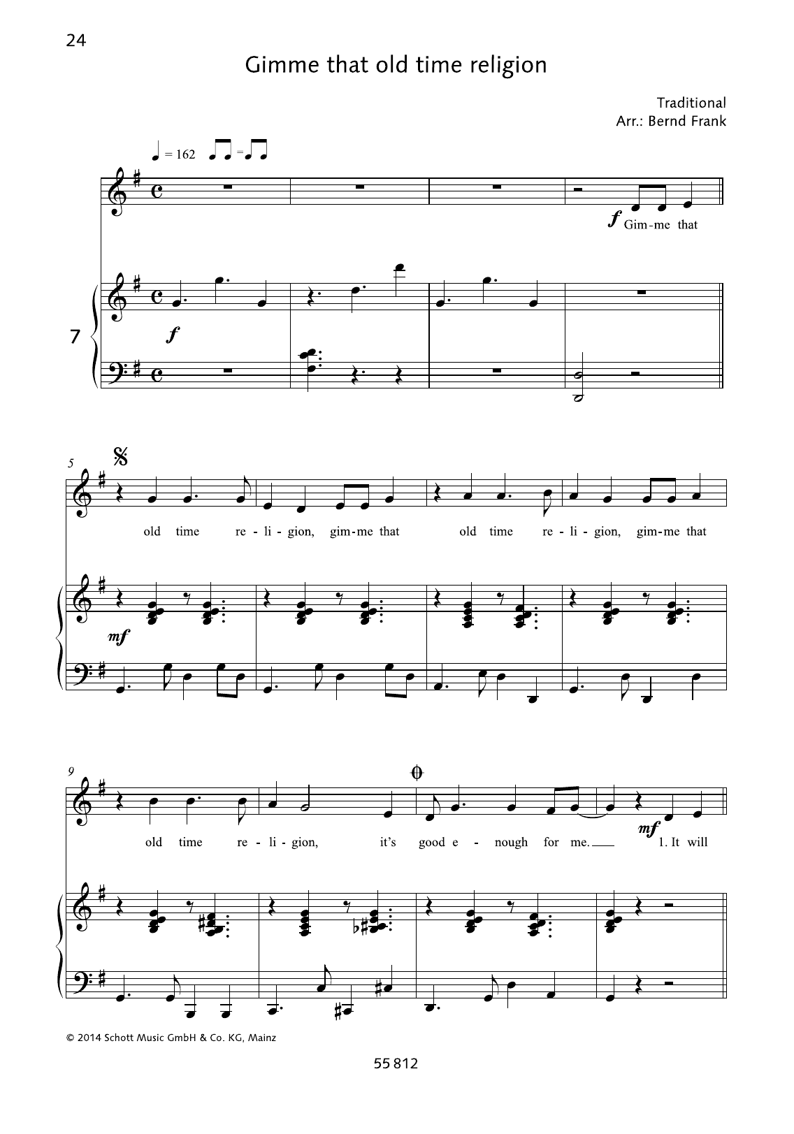 Bernd Frank Gimme that old time religion Sheet Music