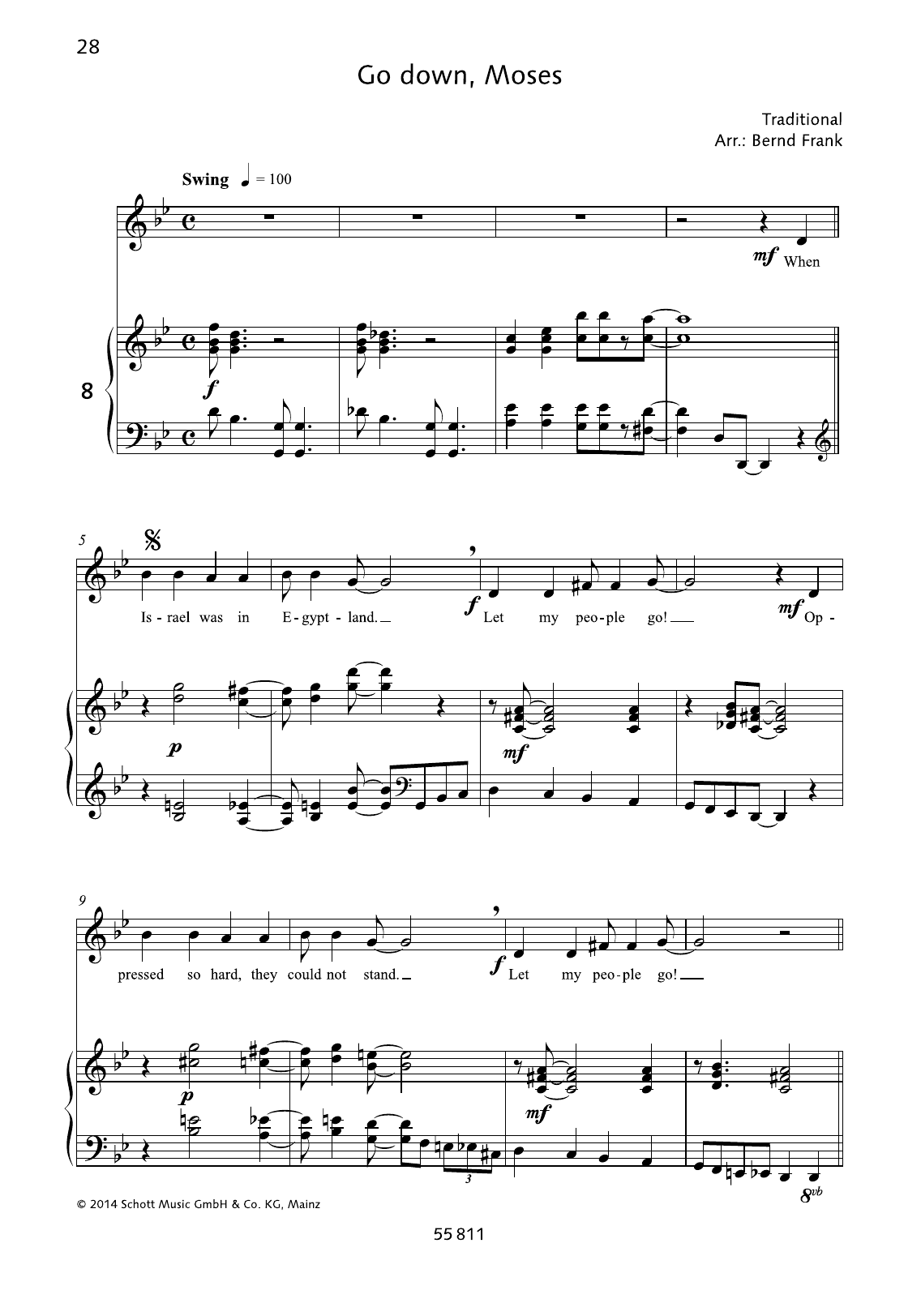 Bernd Frank Go Down, Moses Sheet Music