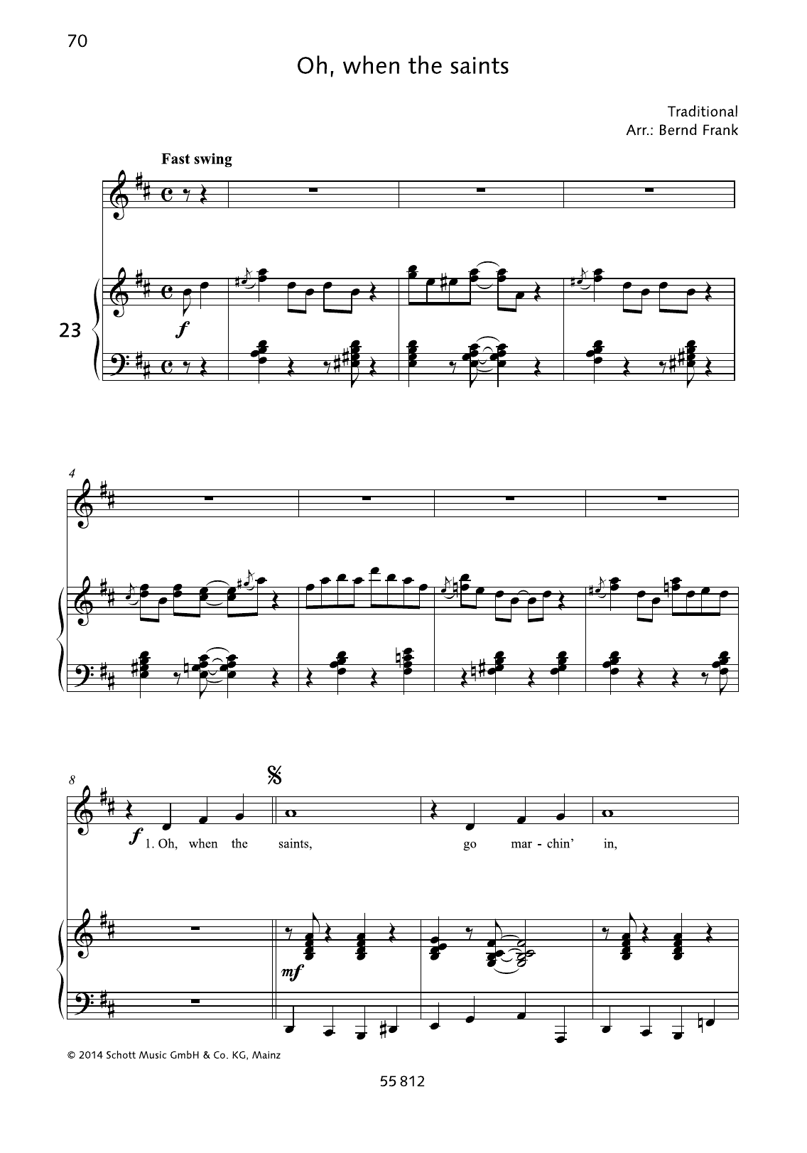 Bernd Frank Oh, when the saints Sheet Music