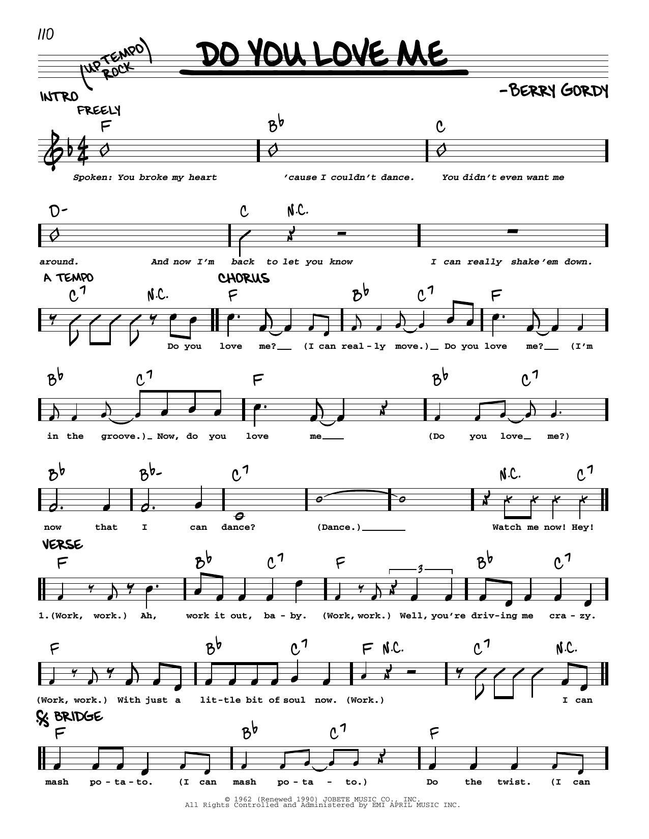 Berry Gordy Jr. Do You Love Me Sheet Music