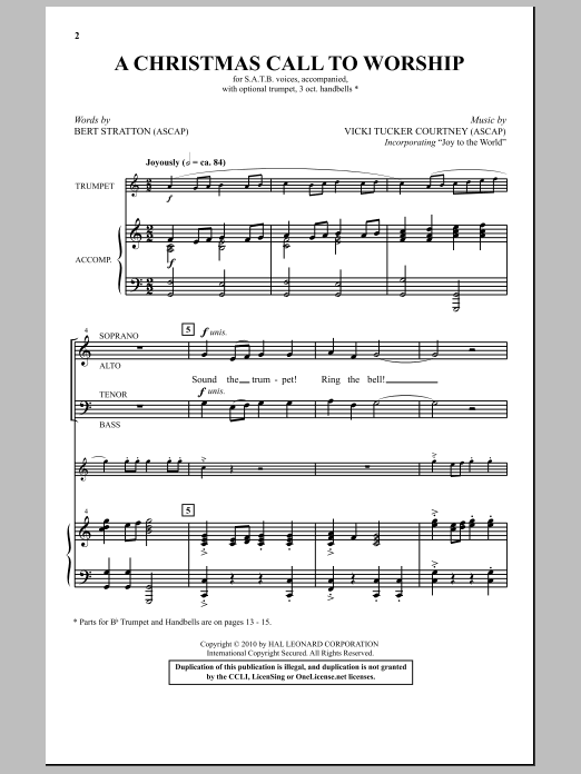 Bert Stratton A Christmas Call To Worship Sheet Music