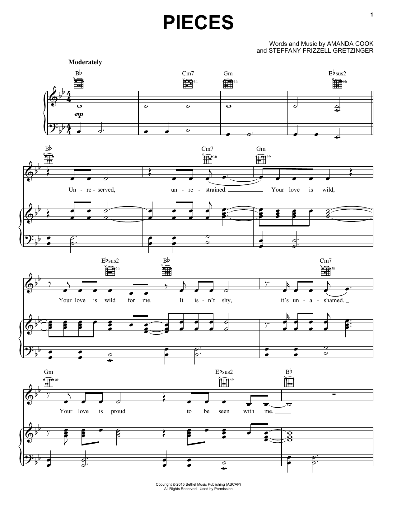 Bethel Music Pieces Sheet Music