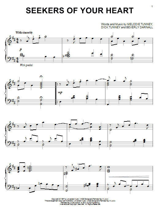 Beverly Darnall Seekers Of Your Heart Sheet Music