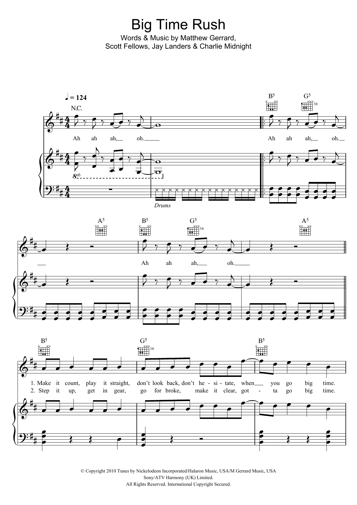 Big Time Rush Big Time Rush Sheet Music