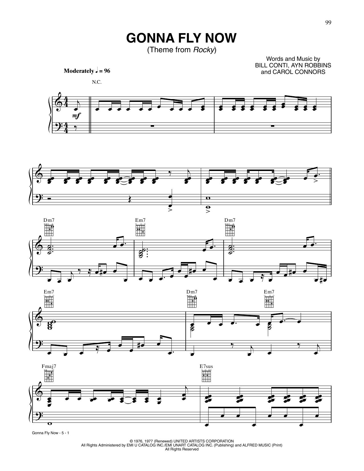 Bill Conti Gonna Fly Now (from Rocky) Sheet Music