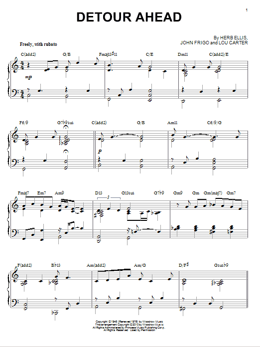 Bill Evans Detour Ahead (arr. Brent Edstrom) Sheet Music