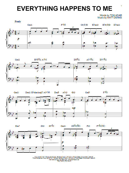 Bill Evans Everything Happens To Me [Jazz version] (arr. Brent Edstrom) Sheet Music