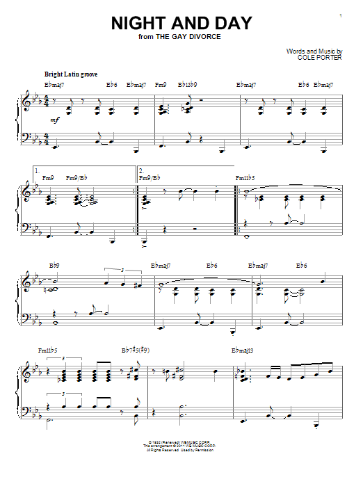 Bill Evans Night And Day [Jazz version] (arr. Brent Edstrom) Sheet Music