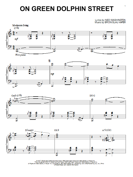 Bill Evans On Green Dolphin Street (arr. Brent Edstrom) Sheet Music