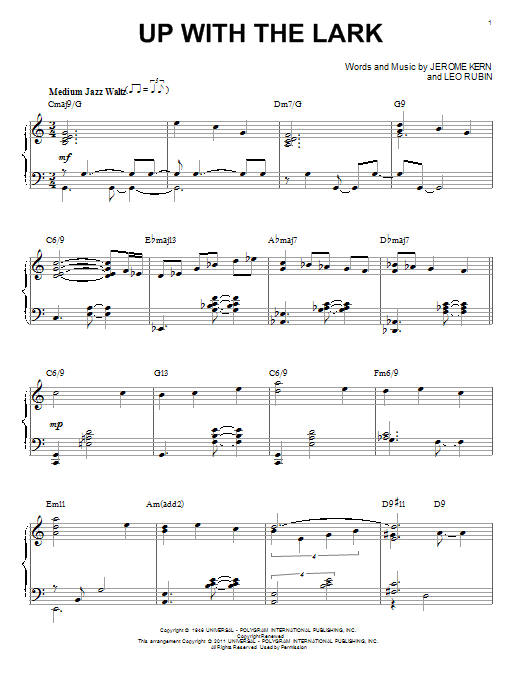 Bill Evans Up With The Lark [Jazz version] (arr. Brent Edstrom) Sheet Music