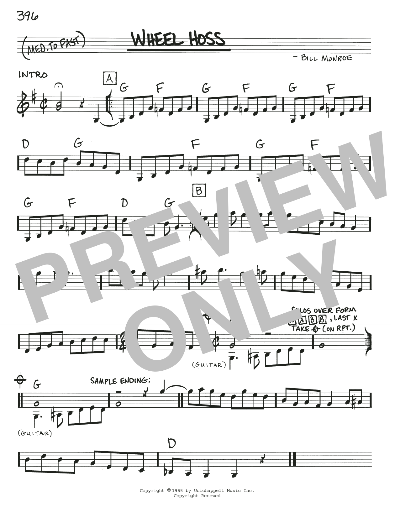 Bill Monroe Wheel Hoss Sheet Music