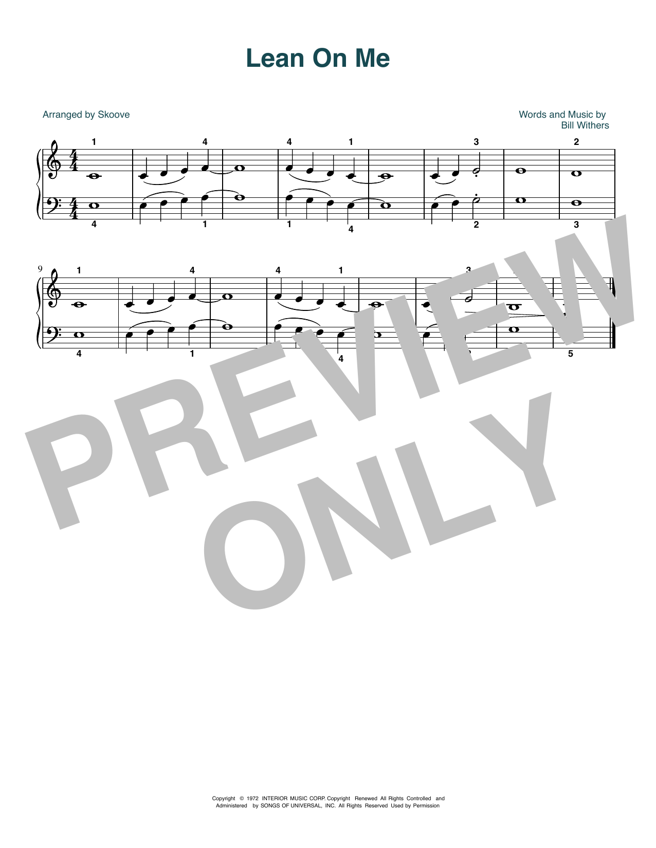 Bill Withers Lean On Me (arr. Skoove) Sheet Music