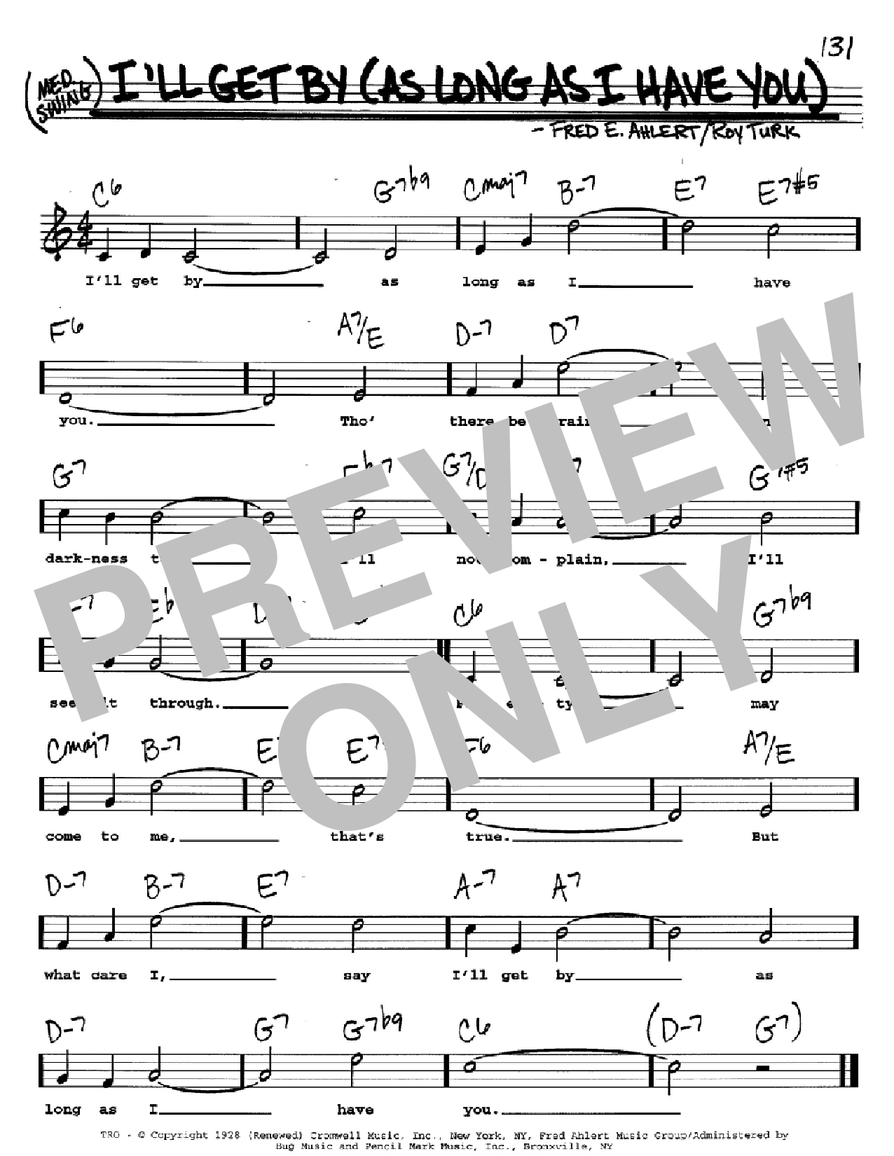 Billie Holiday I'll Get By (As Long As I Have You) Sheet Music