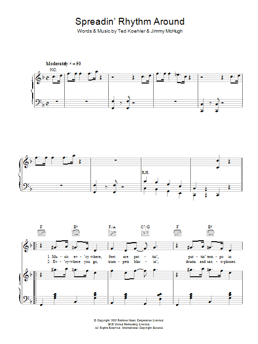 Billie Holiday Spreadin' Rhythm Around Sheet Music