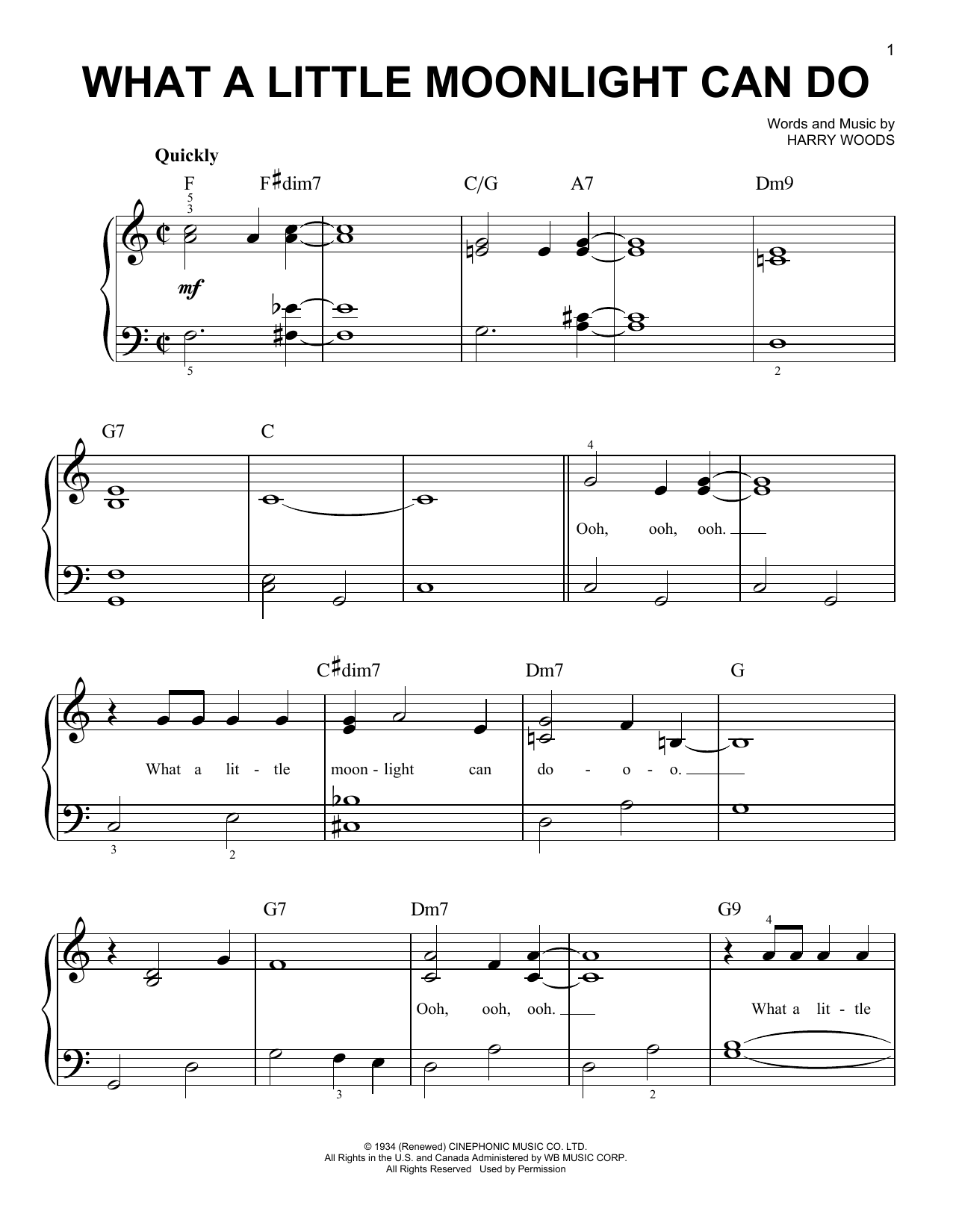 Billie Holiday What A Little Moonlight Can Do Sheet Music
