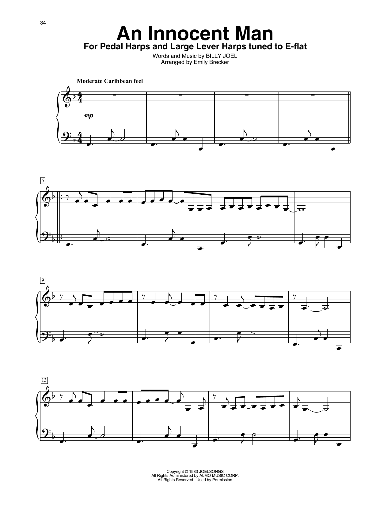 Billy Joel An Innocent Man (arr. Emily Brecker) Sheet Music