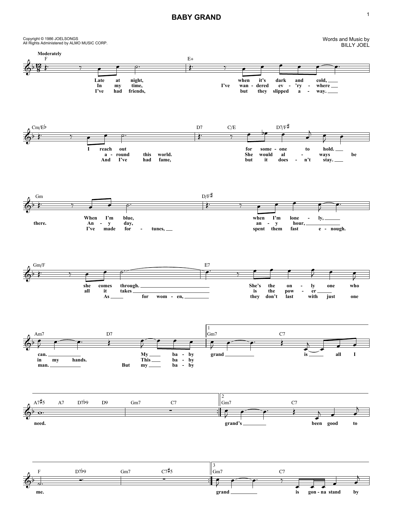 Billy Joel and Ray Charles Baby Grand Sheet Music