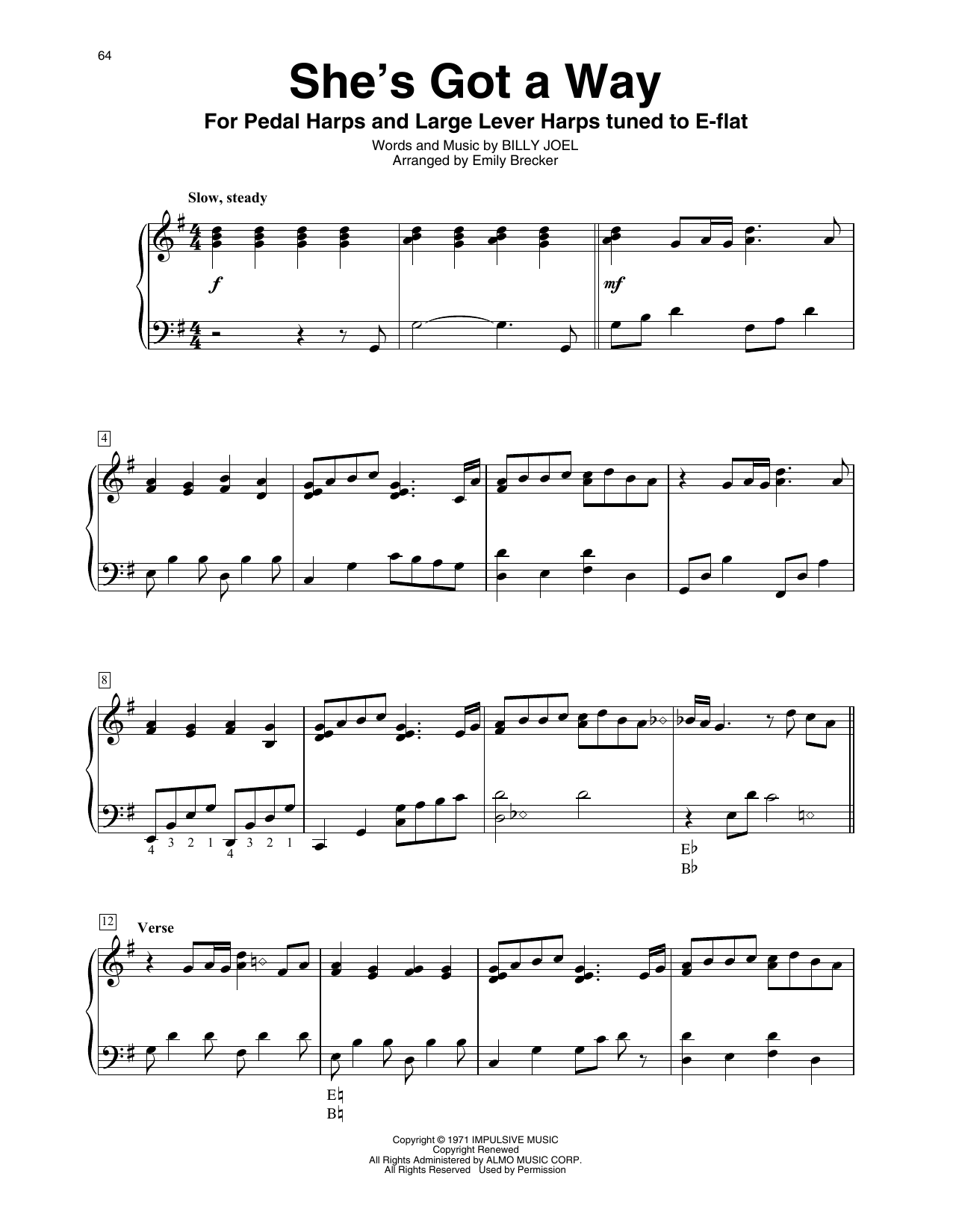 Billy Joel She's Got A Way (arr. Emily Brecker) Sheet Music