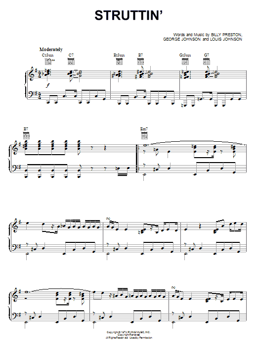 Billy Preston Struttin' Sheet Music