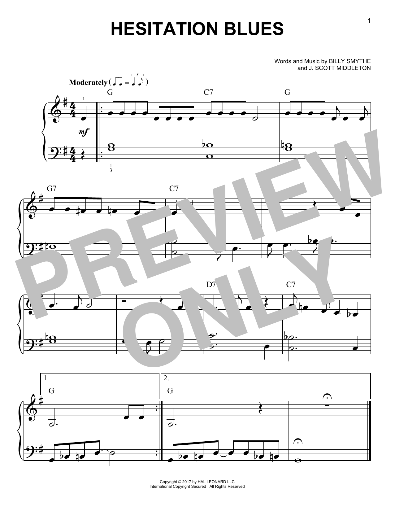 Billy Smythe Hesitation Blues Sheet Music