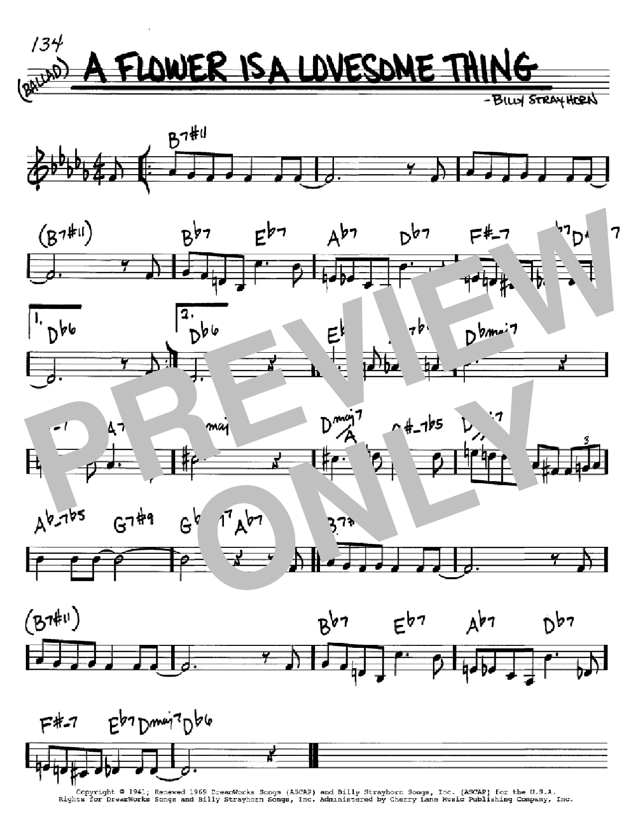 Billy Strayhorn A Flower Is A Lovesome Thing Sheet Music
