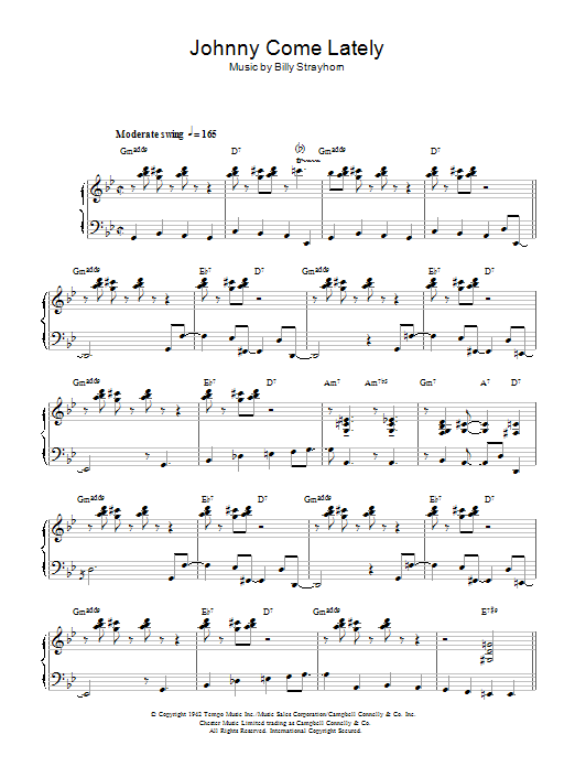 Billy Strayhorn Johnny Come Lately Sheet Music