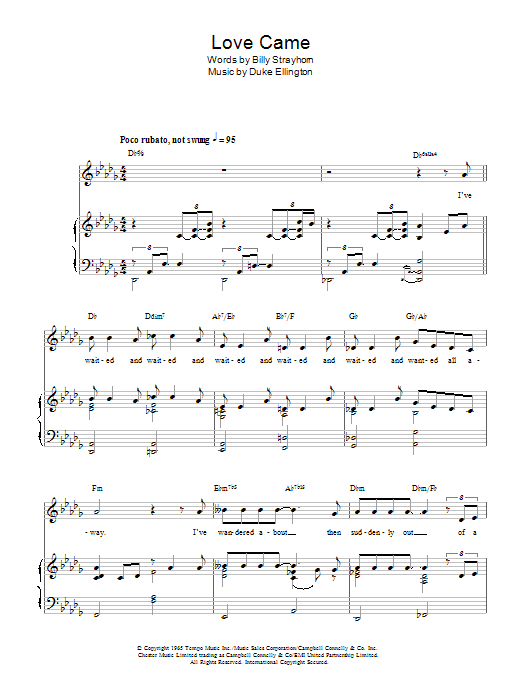 Billy Strayhorn Love Came Sheet Music
