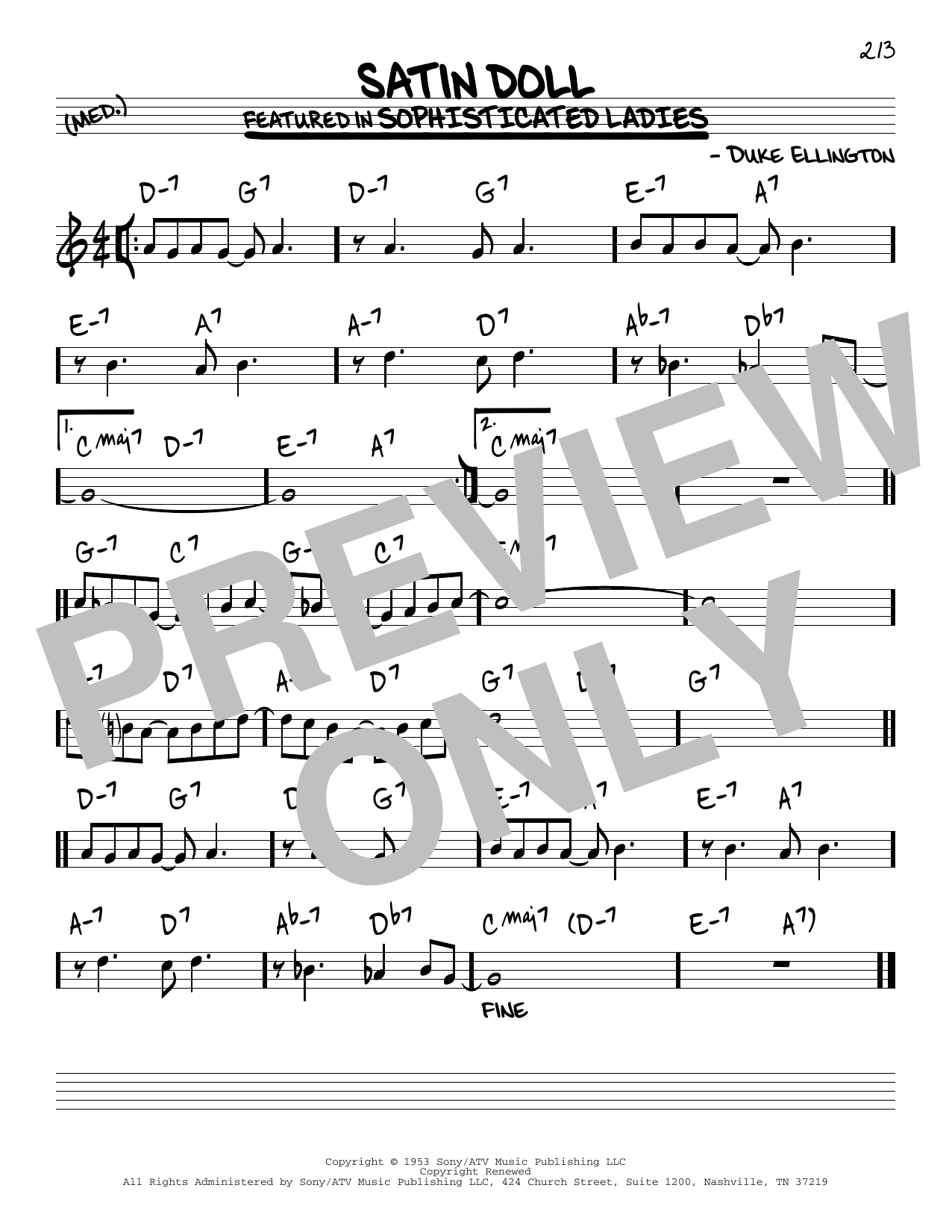 Billy Strayhorn Satin Doll Sheet Music