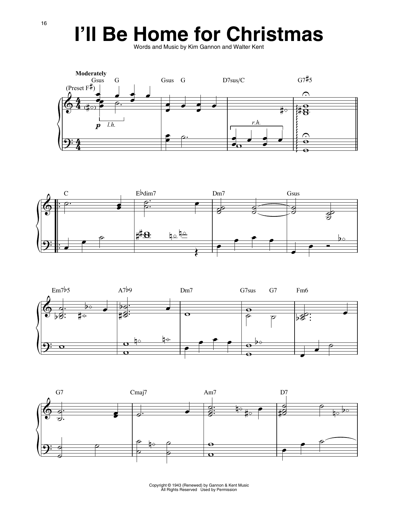 Bing Crosby I'll Be Home For Christmas (arr. Maeve Gilchrist) Sheet Music