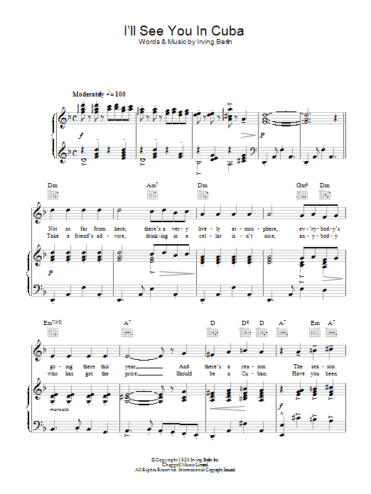 Bing Crosby I'll See You In Cuba Sheet Music