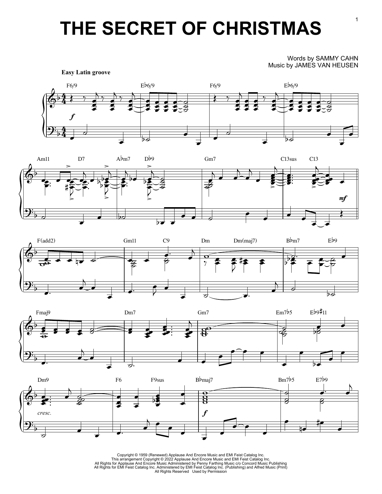 Bing Crosby The Secret Of Christmas [Jazz version] (arr. Brent Edstrom) Sheet Music