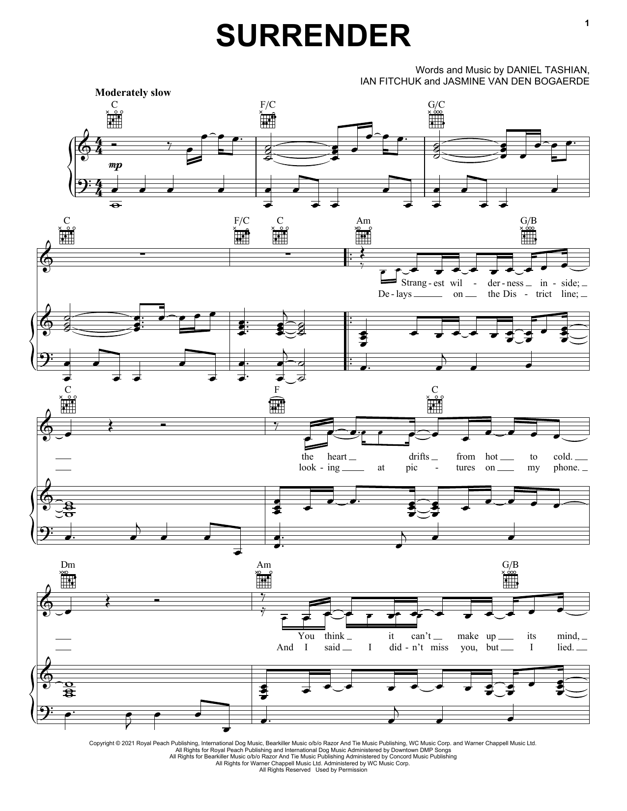 Birdy Surrender Sheet Music