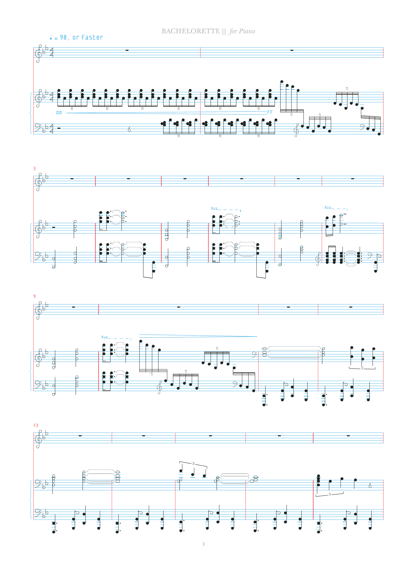 Bjork Bachelorette Sheet Music