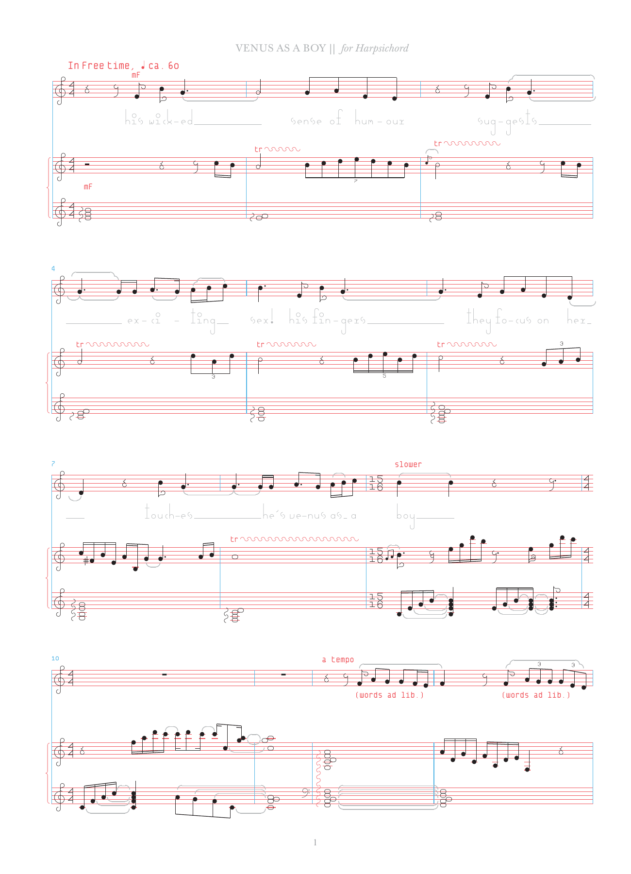 Bjork Venus As A Boy Sheet Music