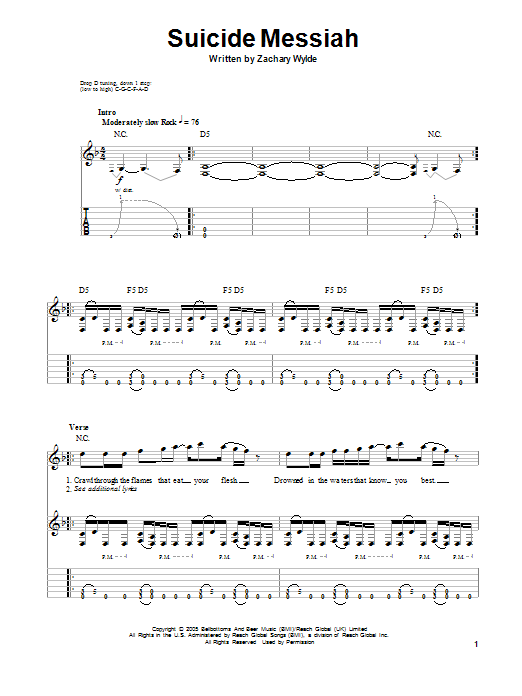 Black Label Society Suicide Messiah Sheet Music