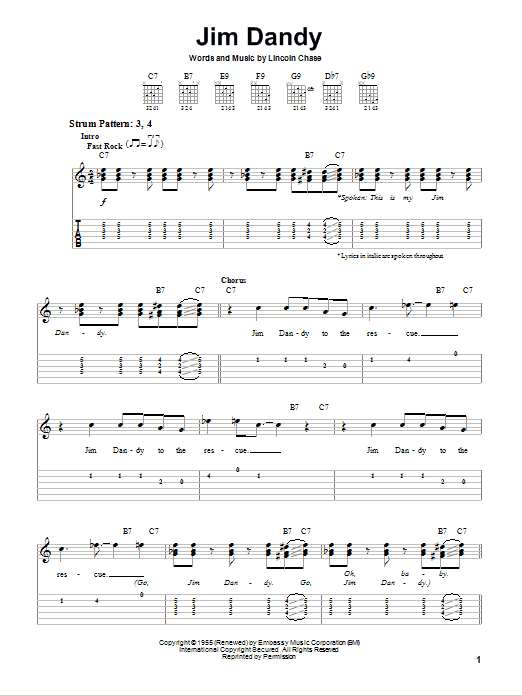 Black Oak Arkansas Jim Dandy Sheet Music