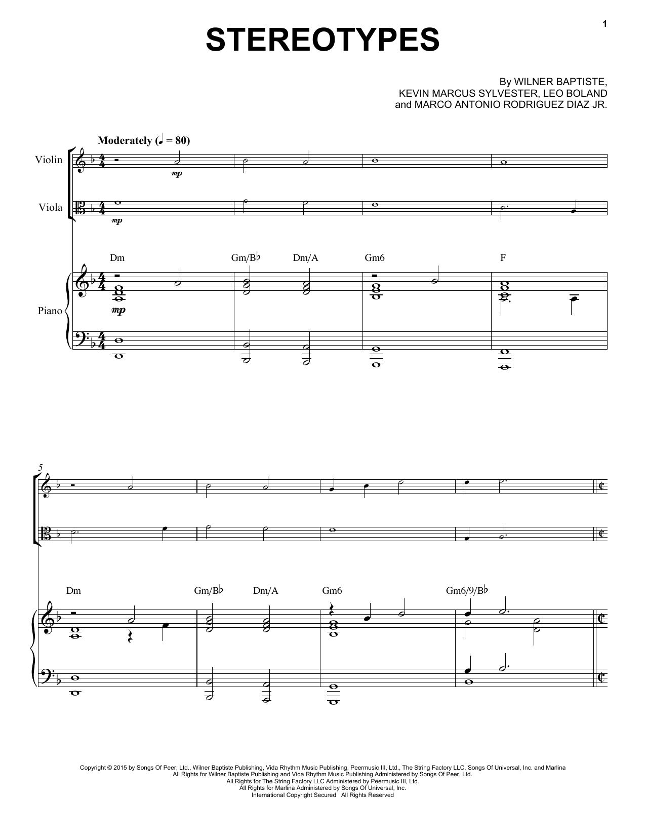 Black Violin Stereotypes Sheet Music
