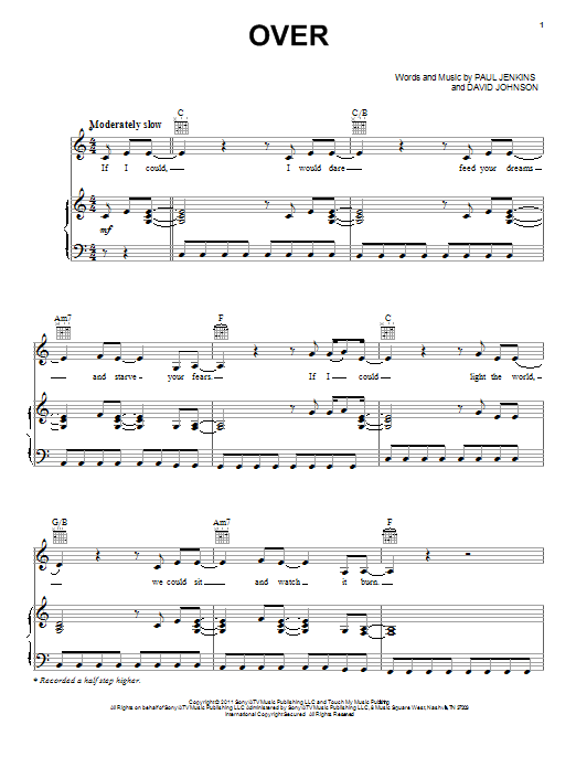 Blake Shelton Over Sheet Music